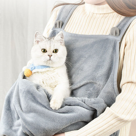 Soft Plush Anti-Grab Cat Apron